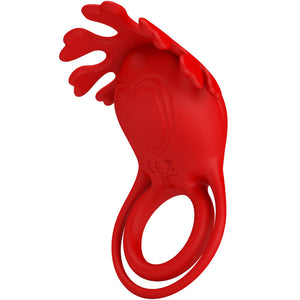 Pretty Love – Anneau vibrateur ruben 7 vibrations silicone rouge