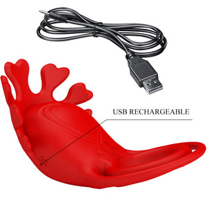 Pretty Love – Anneau vibrateur ruben 7 vibrations silicone rouge