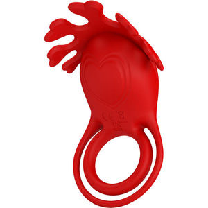Pretty Love – Anneau vibrateur ruben 7 vibrations silicone rouge