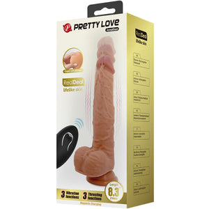 Pretty Love – Gode en silicone jonathan 3 vibrations + 3 mesures dinsertion télécommande 21 cm