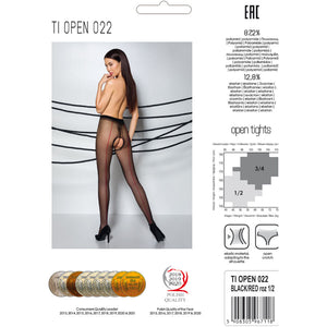 Passion – Tiopen 022 collants noir/rouge 3/4 20 den