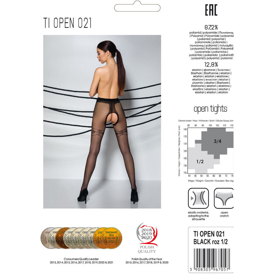 Passion – Tiopen 021 collant noir 3/4 20 den