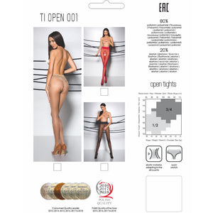 Passion – Tiopen 001 collant rouge 3/4 20 den