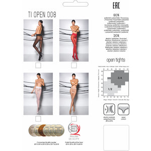 Passion – Tiopen 008 collant rouge 3/4 30 den