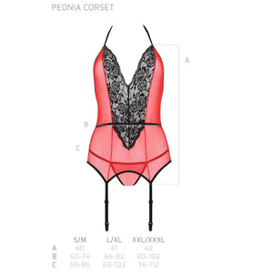 Passion – Peonia corset ligne érotique rouge