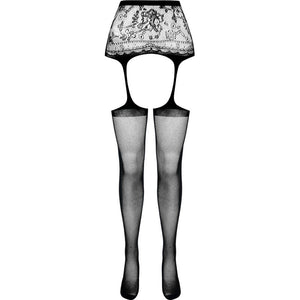 Passion – S028 bas blancs avec jarretière taille unique