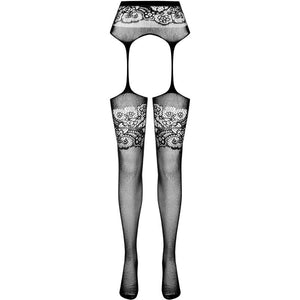 Passion – S029 bas blancs avec jarretière taille unique