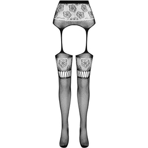 Passion – S030 bas blancs avec jarretière taille unique