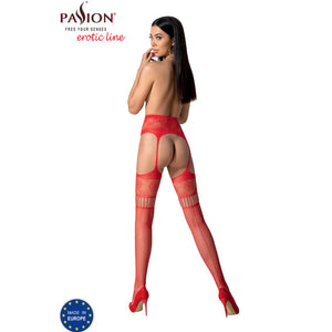 Passion – S030 bas blancs avec jarretière taille unique