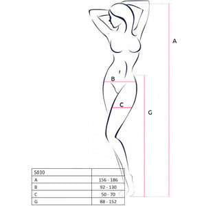 PASSION - S030 BAS BLANCS AVEC JARRETIÈRE TAILLE UNIQUE