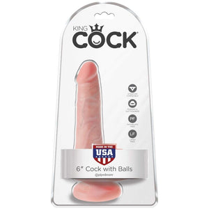 King Cock 6 Cock w Balls Light
