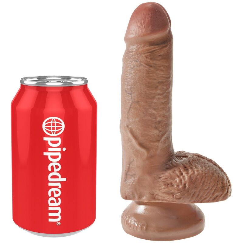 KING COCK - REALISTIC PENE WITH TESTICULOS 13.2 CM CARAMELO