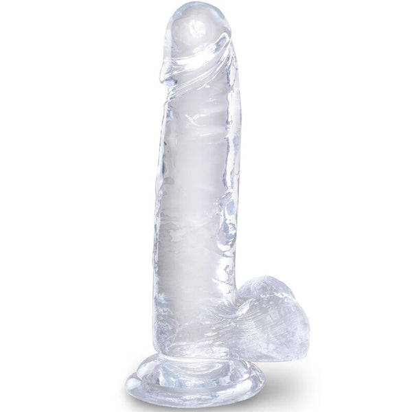 King Cock – Clear pénis réaliste avec boules 15.2 cm transparent
