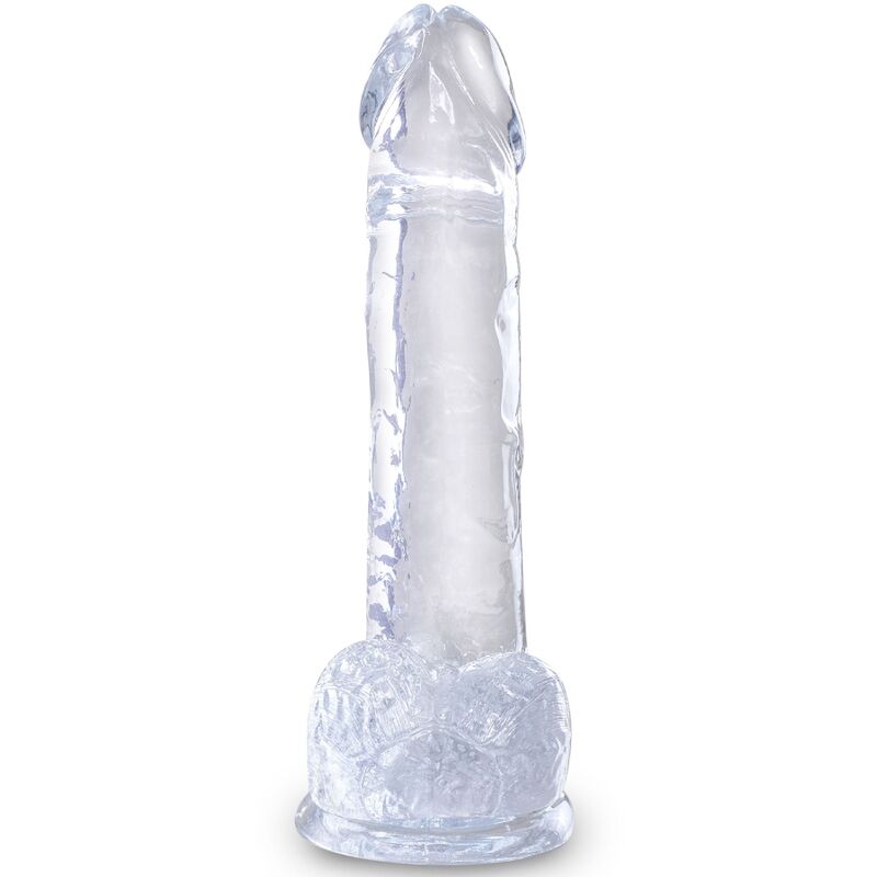 KING COCK - CLEAR PENE REALISTIC WITH TESTICULOS 15.2 CM TRANSPARENT
