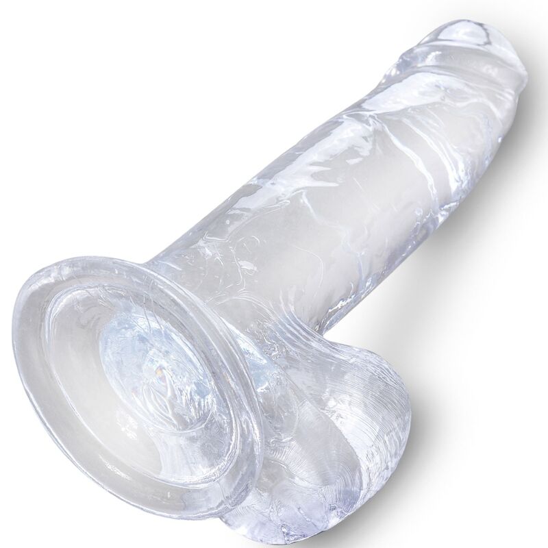 KING COCK - CLEAR PENE REALISTIC WITH TESTICULOS 15.2 CM TRANSPARENT