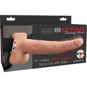Fetish Fantasy Series – Harnais réglable pénis réaliste avec balles rechargeables et vibrateur 23 cm