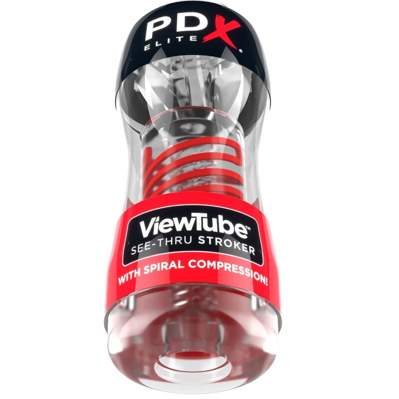 PDX ELITE - MASTURBADOR STROKER VIEWTUBE 2 TRANSPARENT ESPIRAL COMPRESSION