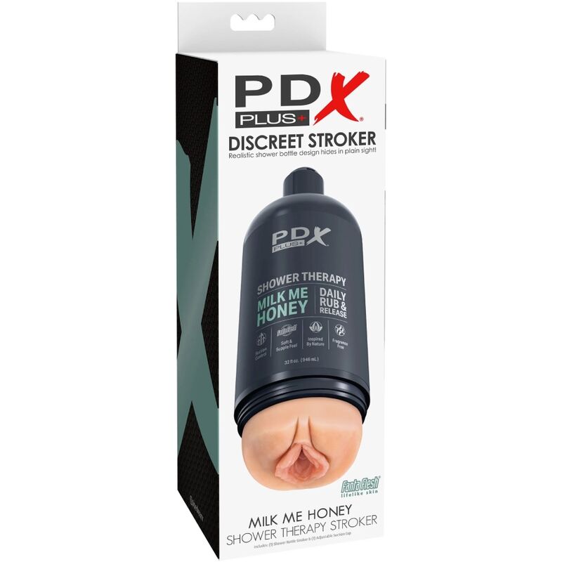 PDX PLUS - MASTURBADOR STROKER DISCRETE DE BOTE CHAMPU MILK ME HONEY