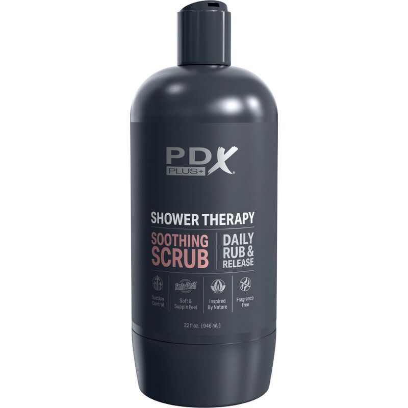 PDX PLUS - MASTURBADOR STROKER DISCRETE DE BOTE CHAMPU SOOTHING SCRUB CARAMELO