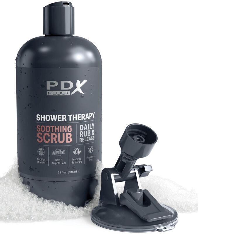 PDX PLUS - MASTURBADOR STROKER DISCRETE DE BOTE CHAMPU SOOTHING SCRUB CARAMELO