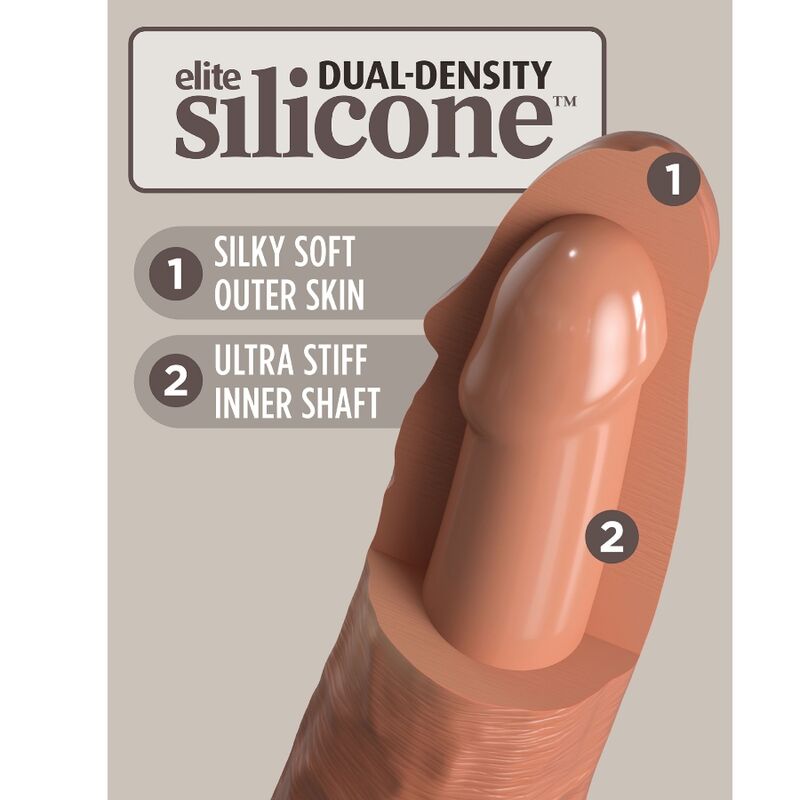 KING COCK - ELITE DILDO REALISTISCHE SILICONEN 20,3 CM CARAMELO
