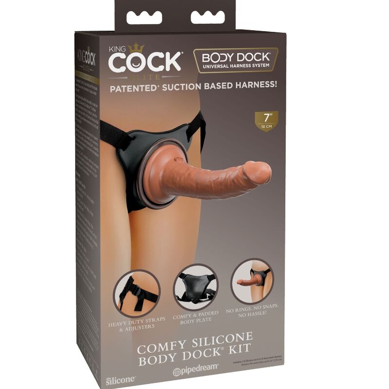KING COCK - ELITE ARNÉS ADJUSTABLE COMFORTABLE WITH DILDO 17.8 CM