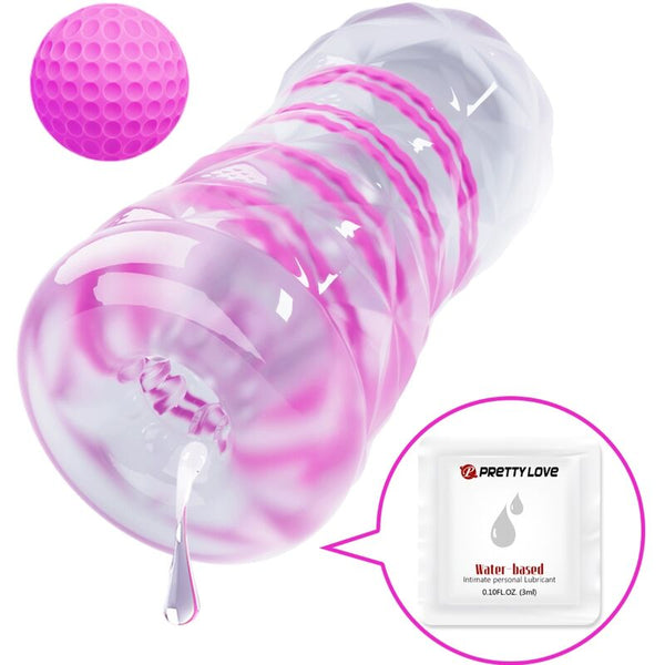 Pretty Love – Masturbateur masculin fantasy avec spirale interne et balles transparentes