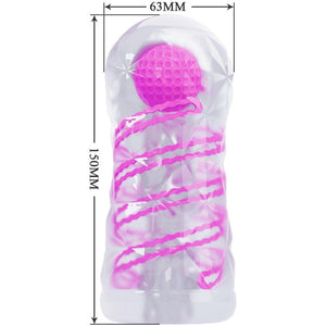 Pretty Love – Masturbateur masculin fantasy avec spirale interne et balles transparentes