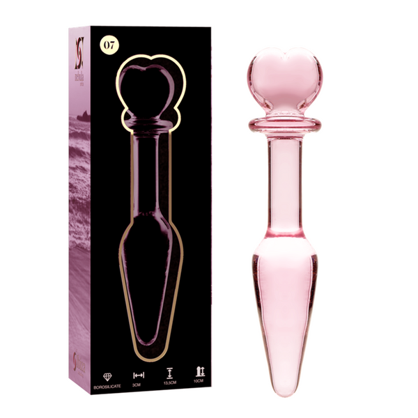 NEBULA SERIES BY IBIZA - PLUG ANAL MODÈLE 7 VERRE BOROSILICATE ROSE 13.5 CM -O- 3 CM