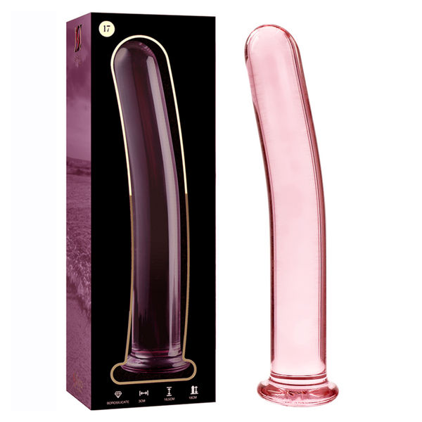 NEBULA SERIES BY IBIZA - MODÈLE 17 GODE EN VERRE BOROSILICATE ROSE 18.5 CM -O- 3 CM