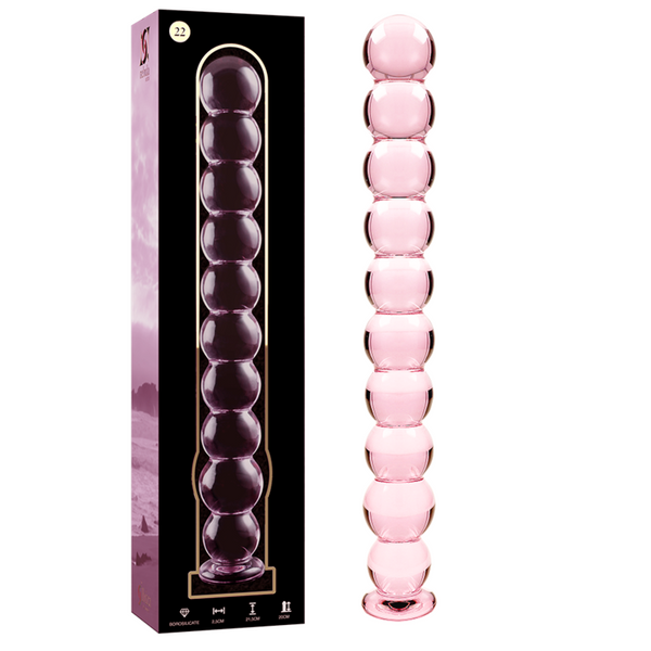 NEBULA SERIES BY IBIZA - MODÈLE 22 GODE EN VERRE BOROSILICATE ROSE 21.5 CM -O- 2.5 CM