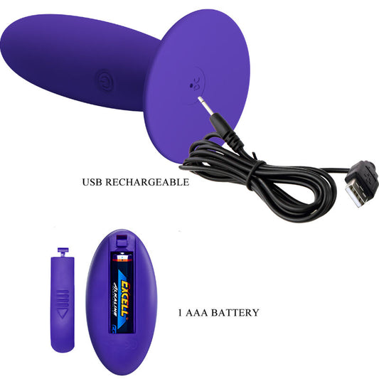 PRETTY LOVE - JEUGD PLUG ANALE VIBRADOR CONTROLE OP AFSTAND VIOLETA