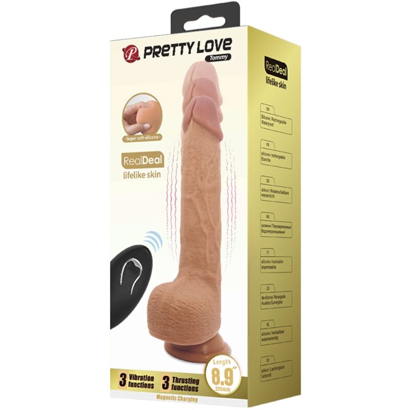 PRETTY LOVE - TOMMY DILDO REALISTA VIBRADOR 22,5 CM