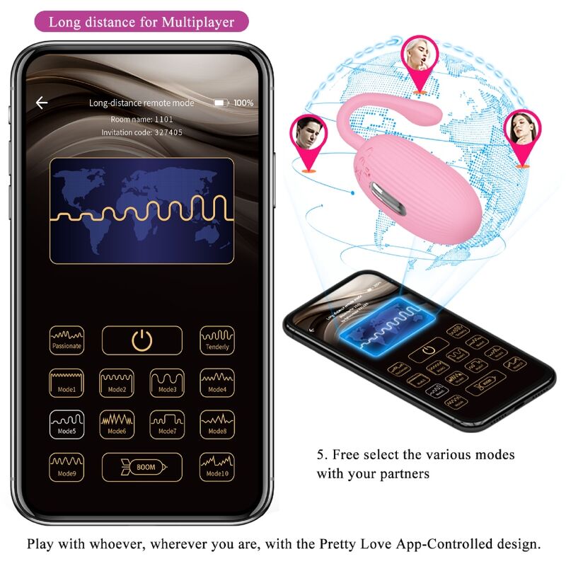 PRETTY LOVE - DOREEN HUEVO RECHARGEABLE VIBRADOR ROSA