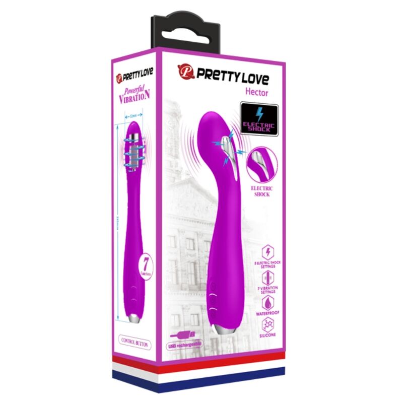 PRETTY LOVE - HECTOR VIBRADOR ELECTROSHOCK RECHARGEABLE &amp; WATERPROOF MORADO