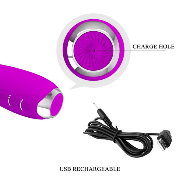 PRETTY LOVE - HECTOR VIBRADOR ELECTROSHOCK RECHARGEABLE &amp; WATERPROOF MORADO