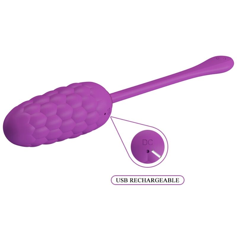 PRETTY LOVE - HUEVO VIBRADOR WITH TEXTURA MARINA RECARGABLE MORADO