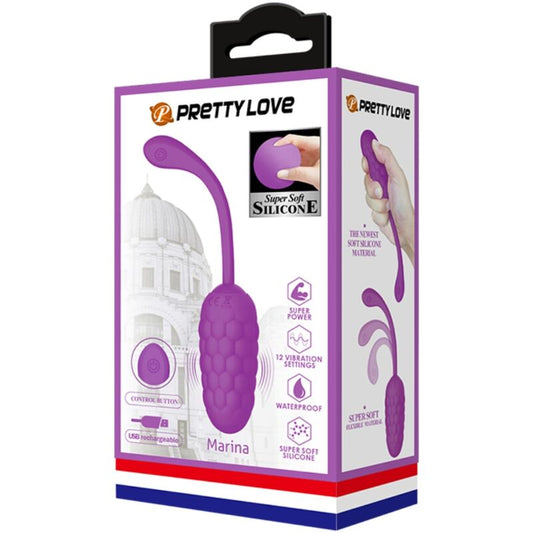 PRETTY LOVE - HUEVO VIBRADOR WITH TEXTURA MARINA RECARGABLE MORADO