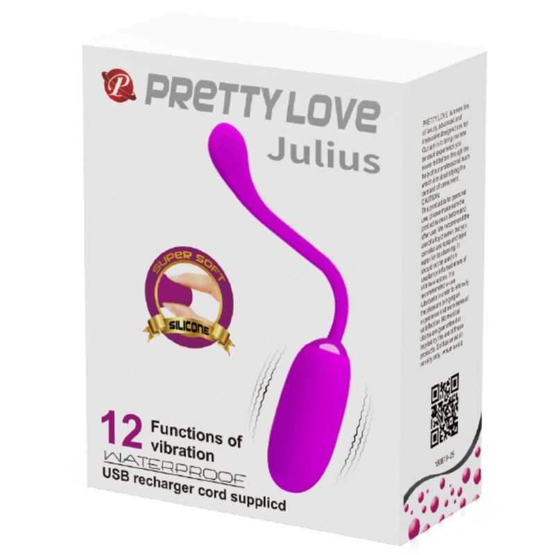 PRETTY LOVE - JULIUS HUEVO WATERPROOF &amp; RECHARGEABLE VIBRADOR MORADO