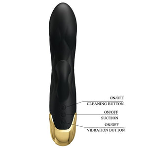 Pretty Love – Vibrateur de luxe rechargeable noir plaqué or