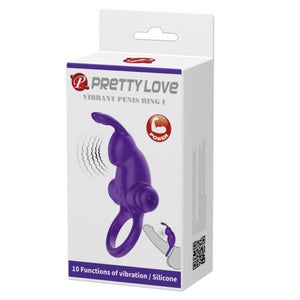 Pretty Love – Anneau vibrateur i rabbit pour pénis violet