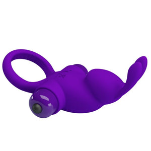 Pretty Love – Anneau vibrateur i rabbit pour pénis violet