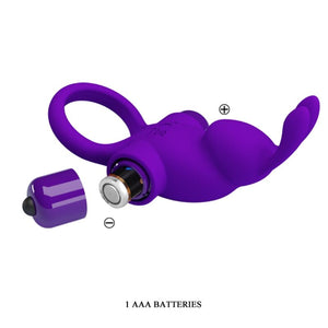 Pretty Love – Anneau vibrateur i rabbit pour pénis violet