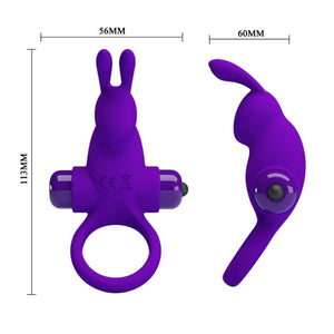 Pretty Love – Anneau vibrateur i rabbit pour pénis violet