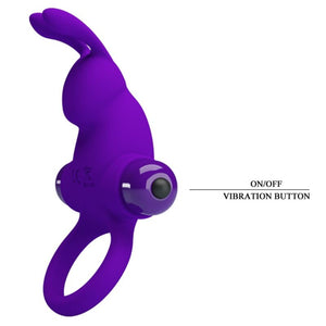 Pretty Love – Anneau vibrateur i rabbit pour pénis violet