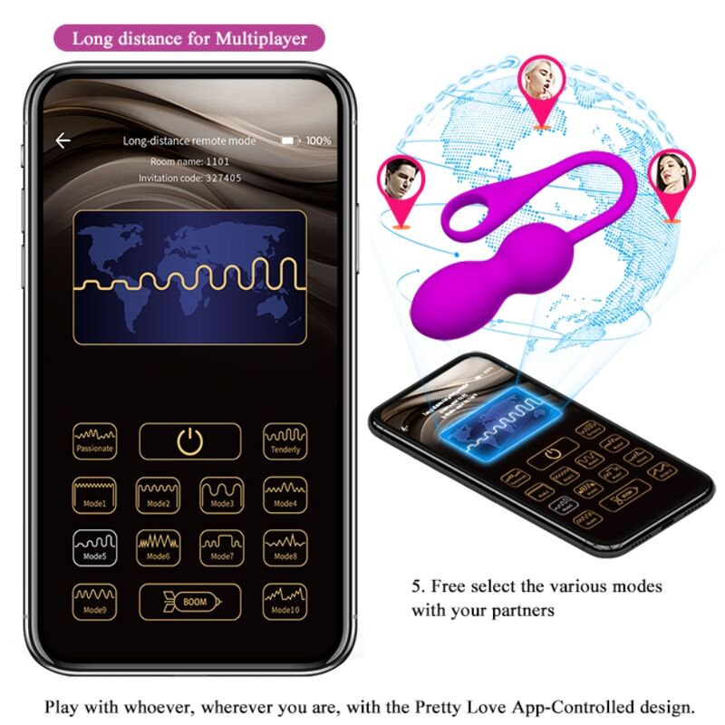 PRETTY LOVE - ELVIRA BOLAS RECARGABLE VIBRADORAS MORADO