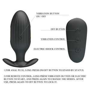 Pretty Love – Vibrateur anal rechargeable kelly plug noir