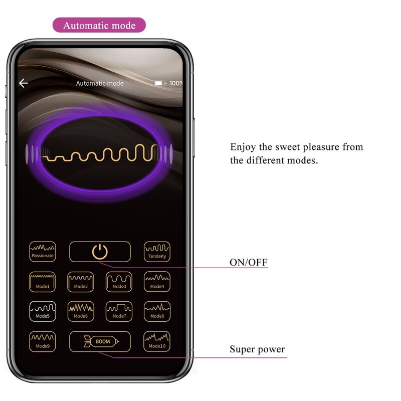 PRETTY LOVE - NYMPH HUEVO VIBRADOR CONTROLLED BY APP VIOLETA