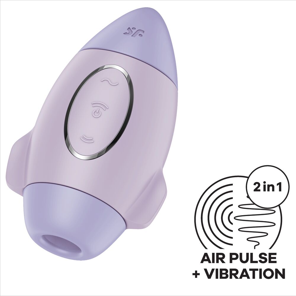 SATISFYER - MISSION CONTROL BLEU PETIT VIBRATEUR  DOUBLE IMPULSION