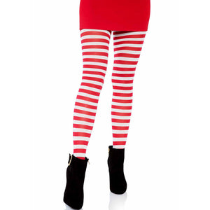 Leg Avenue – Collants rayures blanc/rouge